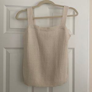 Scoop | Cream Crochet Square Neck Tank Top
